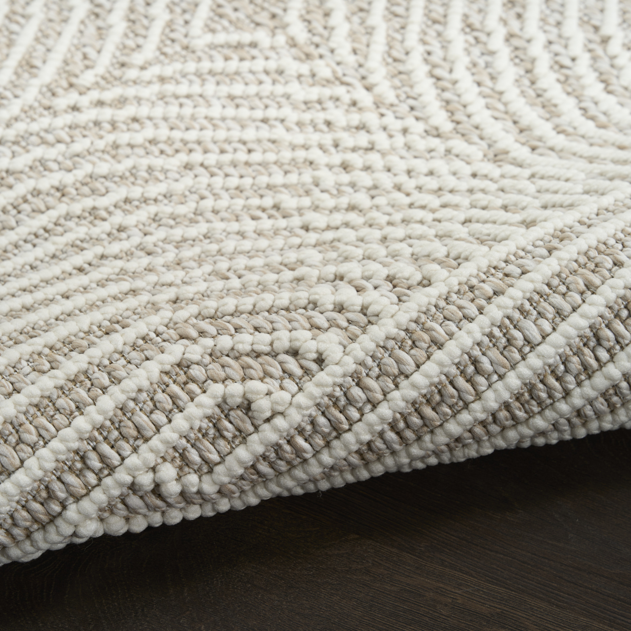 Nourison Textured Home 2'3" x 7'6" Beige Ivory Modern Indoor Rug
