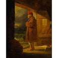 thumbnail image 2 of Ernst Meyer 12x14 Black Ornate Wood Framed Double Matted Museum Art Print Titled: A Neapolitan Fisherman at His Door, 2 of 5
