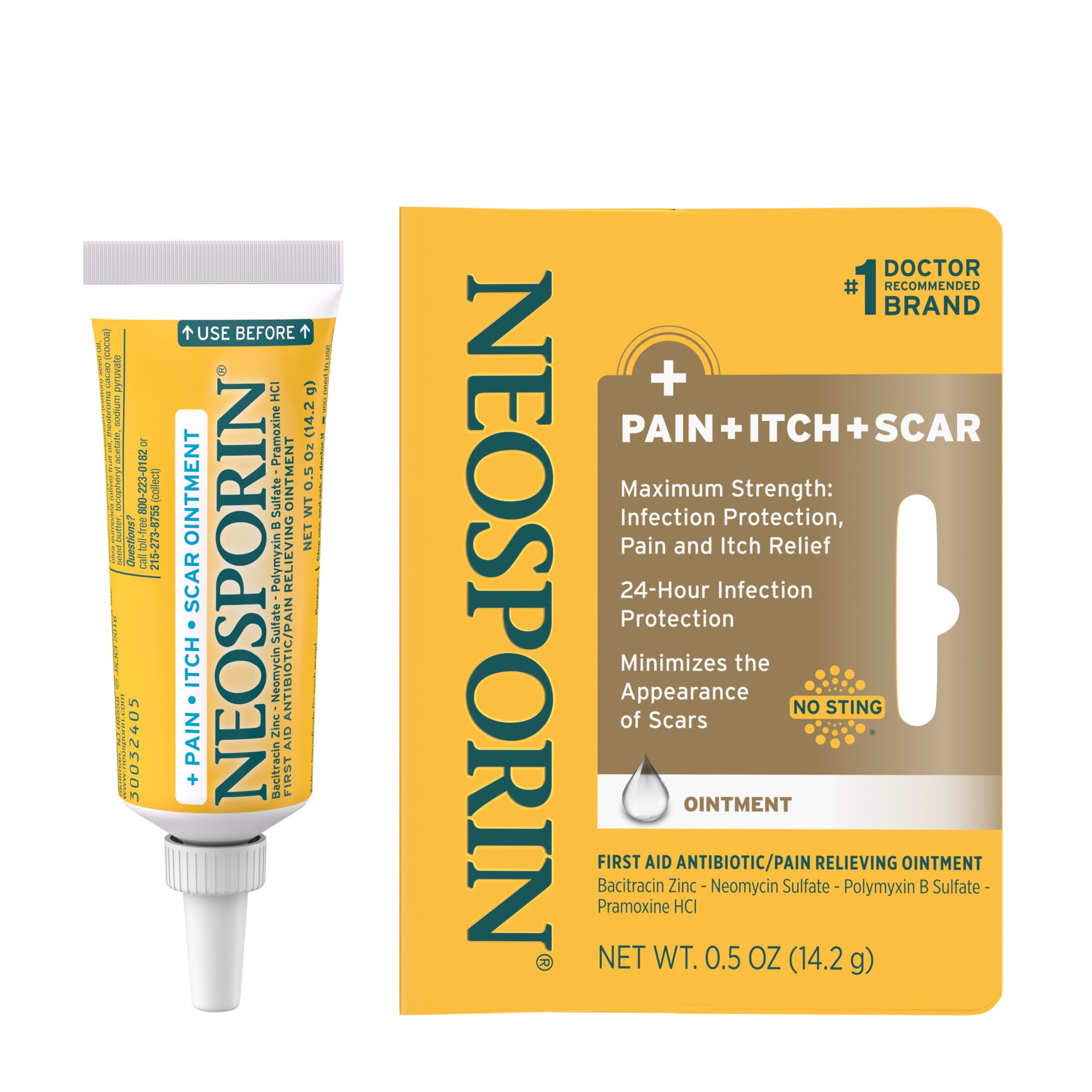 Neosporin + Pain, Itch, Scar First Aid Antibiotic Ointment, .5 oz