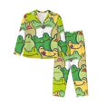 thumbnail image 1 of Fotbe Cartoon Frog Conjunto de Pijama de Manga Larga para Mujer con Estampado, Ropa de Dormir de 2 Piezas, Conjunto de Casa Suave y Cómodo con Bolsillos-X-Large, 1 of 7