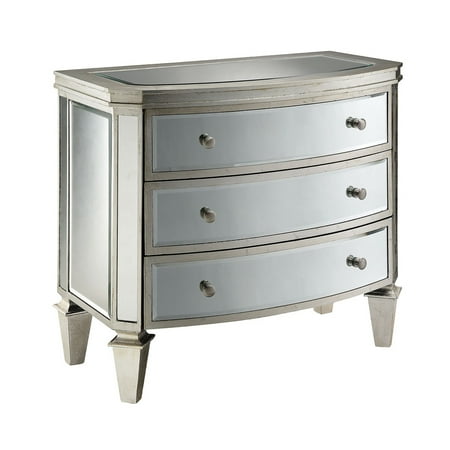 Carrigan 3-Drawer Bow-Front Mirrored Chest