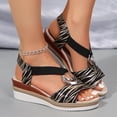 thumbnail image 5 of Bkhluea Women Wedge Sandals Open Toe Ankle Strap Metal Buckle Shoes Summer Party Beach Casual Daily Wear Vacation, 5 of 7