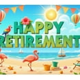 thumbnail image 4 of Colorful Design Retirement Banner Beach Elements Tropical Theme Vacation Scene for Retirement Party Beach Party Holiday Celebration, 4 of 8