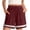 Wine, variant on SBYOJLPB Women's Linen Short Pants Hollowed Out Lace Elastic Waist Drawstring Shorts and Trousers