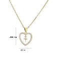 thumbnail image 4 of Women's 18kt Yellow Gold Plated Cubic Zirconia Heart Cross Pendant Necklace, 4 of 5