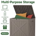 thumbnail image 7 of Joxxoaa 32 Gallon Outdoor Deck Box,Waterproof Resin Outdoor Storage Boxes, Outside Storage Lockable Container for Garden Tools,Indooor Cushions,Accessories (Grey), 7 of 7