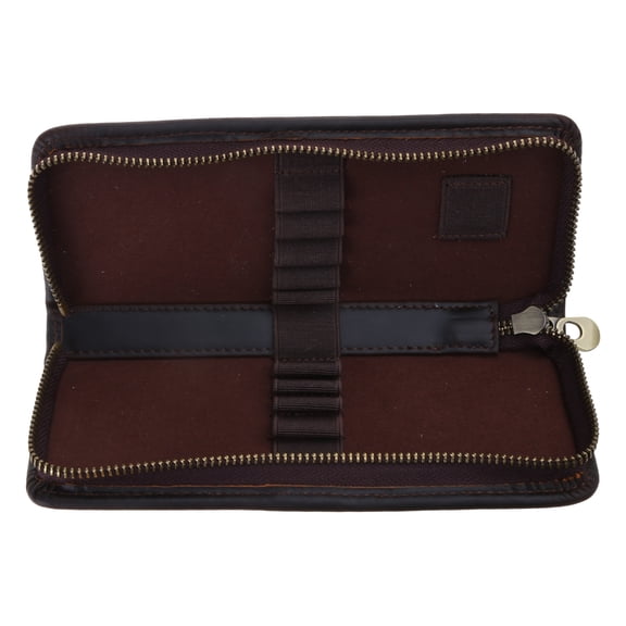 JZROCKER Handmade Genuine Cowhide Leather Pen Bag Zipper Pouch Pencil for Case Retro Stationery Storage Box