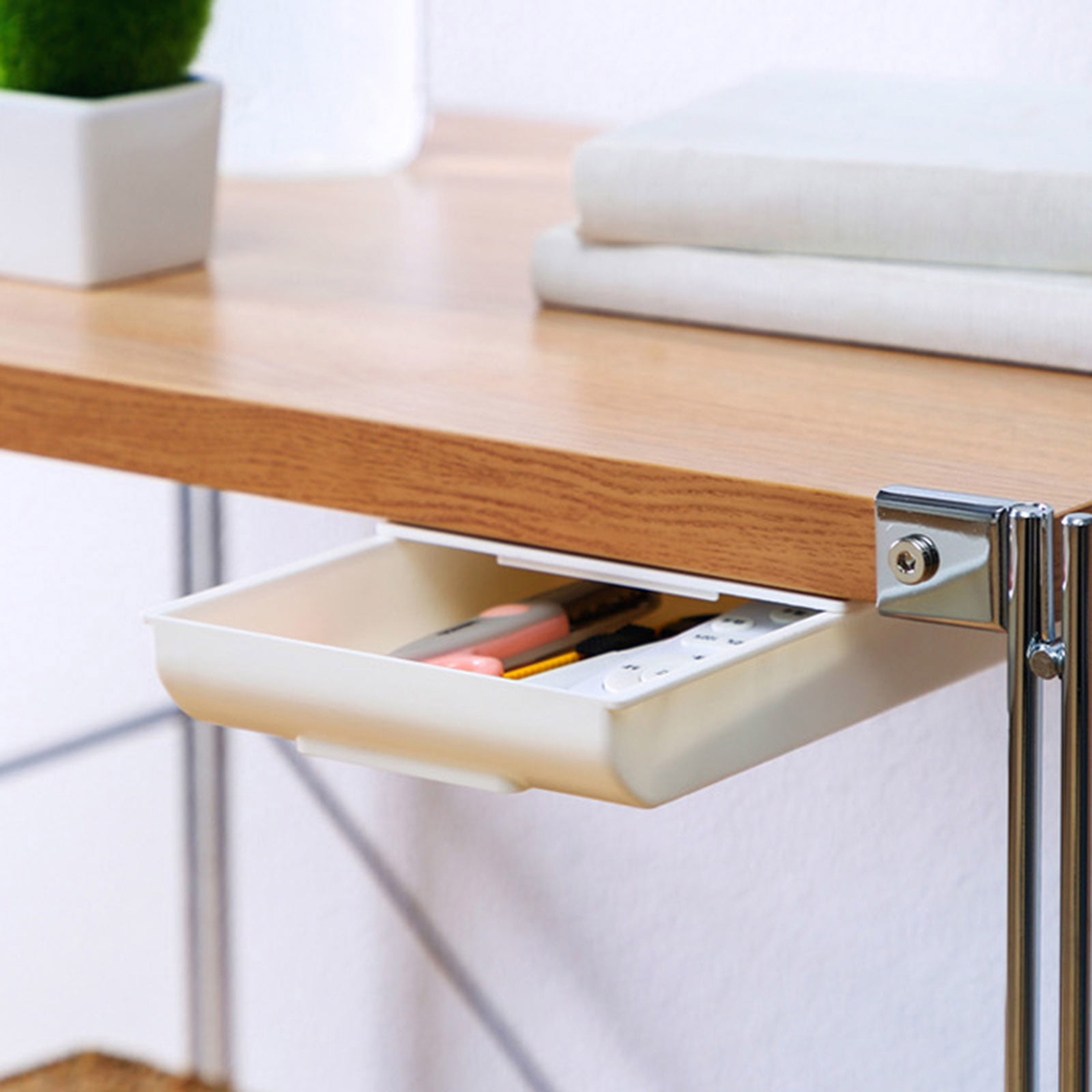 Compact Under Desk Organizers Using Strong Adhesive For Stationery Remote Controls And Accessories