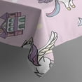 thumbnail image 5 of Pink Unicorn Castle Pattern Square Tablecloth,Waterproof Square Table Cover,Wipeable Spillproof Washable Table Cover for Home Kitchen Party Decor 52"x52"(132x132cm), 5 of 6