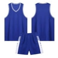 thumbnail image 5 of CYRBOKO Boys Athletic Outfit Sets, V-neck Elastic Waist Quick-dry Sleeveless Tank Top with Shorts Blue Size 6-7 T, 5 of 6