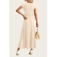 thumbnail image 4 of PRETTYGARDEN Women's 2 Piece Summer Outfits Dressy Casual Knit Short Sleeve Crop Top High Waist Midi Skirt Set, 4 of 8