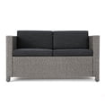 thumbnail image 3 of Outdoor Sofa Set 4 Piece, Patio Furniture Set, Wicker Sofa Set with Loveseat 2 Chairs Table, All-Weather PE Rattan and Water-Resistant Cushions, Modern Outdoor Seating, Black, 3 of 11