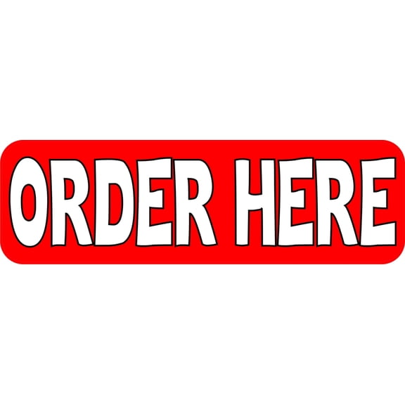10in x 3in Red Order Here Sticker Vinyl Signs Business Wall Sign