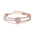thumbnail image 1 of Brazalete de oro rosa, joyería, regalos de cumpleaños para mujer, brazalete de cristal de Swarovski, 1 of 5