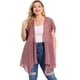 thumbnail image 4 of Women's Plus Size Cardigans Flare Sleeve High Low Elegant Swiss Dots Cardigan Purple 3X, 4 of 7
