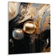 thumbnail image 2 of Designart "Marble Mirage Gold and Black III" Abstract Marble Metal Wall Decor, 2 of 5