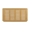 thumbnail image 5 of Tcbosik Farmhouse Storage Cabinet with 4 Rattan Doors, Sideboard Buffet Cabinet with Adjustable Shelves, Modern Accent Cabinet, Cupboard for Kitchen, Living Room, Dining Room, Natural, 5 of 9
