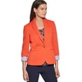 thumbnail image 3 of Tommy Hilfiger Women's Roll-Tab Piquba Blazer Orange Size 16, 3 of 4