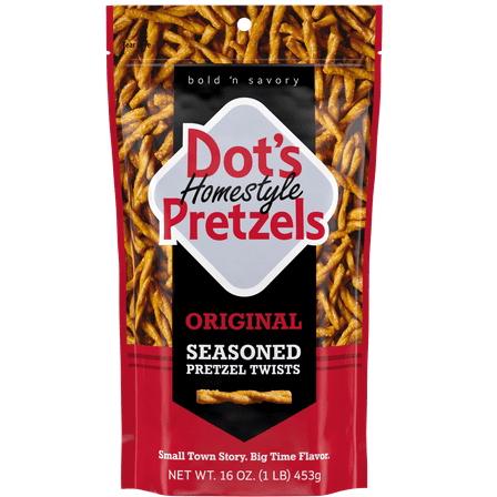 Dot's Homestyle Pretzels, Original Seasoned Pretzel Twists Snack, 16 oz Family Size Bag