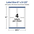 thumbnail image 6 of Avery Matte White Rectangle Labels, 5" x 3.5", 400 Labels, 6 of 8