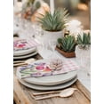 thumbnail image 5 of Tulips Spring Floral Cloth Napkins Set of 6 Reusable Dinner Napkins, Pink Plaid Flowers Butterfly Pastoral Cocktail Napkin Washable Table Napkins for Wedding/Holiday Party/Baby Shower 20"x20", 5 of 7
