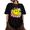 1-Black, variant on Women's Blue Retro Groovy Colorful Daisy Floral Smiley Face Graphic Short Sleeve T-Shirts Tops