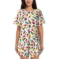 thumbnail image 1 of Balery Ice Cream Popsicles Conjunto de Pijama para Mujer con Estampado, Dos Piezas de Manga Corta y Shorts, Ropa de Dormir Suave con Cuello Redondo y Bolsillos-Small, 1 of 6