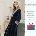 thumbnail image 7 of LOFIR Womens Fleece Robes Long Plush Soft Warm Flannel Spa Bathrobe for Women Ladies Sleepwear (Navy Blue), 7 of 7