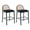 Black - Sherpa - 30", variant on Guyou Modern Bar Stools Set of 2, 26" Counter Height Bar Stools with Natural Rattan Back and Solid Wood Frame, Sherpa Upholstered Kitchen Island Chairs for Bar Island Cafe Kitchen, Black
