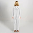 thumbnail image 4 of Nwiuh Fleece Girls Jumpsuit with Cute Ears Onesie Zip Up Hooded | Romper Warm Sherpa Lined Soft Romper Outfits (White, 9-10 Years), 4 of 7