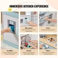 thumbnail image 5 of KFFKFF Wooden Play Kitchen Set for Kids, Interactive Toy Kitchen with Lights, Sounds, Ice Maker, Oven, Sink, Microwave, Fridge, and Accessories for Toddlers Ages 3-8, Pink, 5 of 9