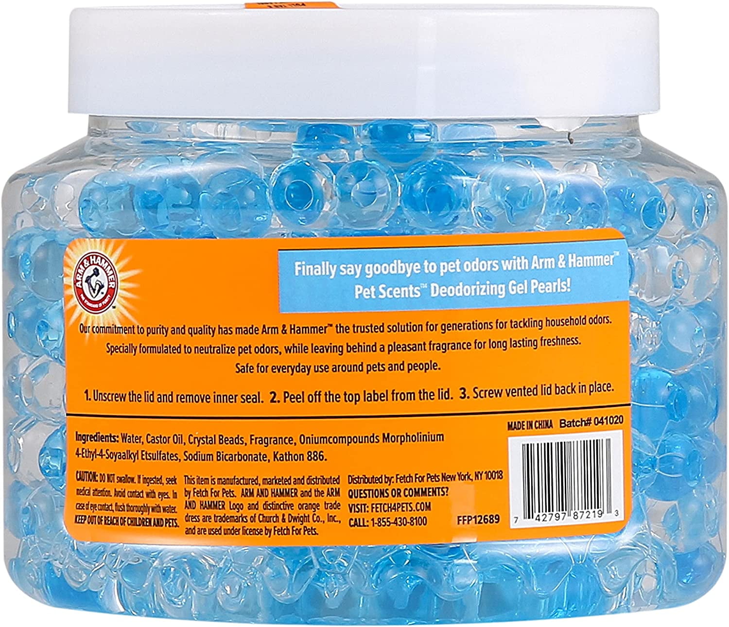 Arm & Hammer for Pets Air Care Pet Scents Deodorizing Gel Beads in Fresh Breeze, 12 oz