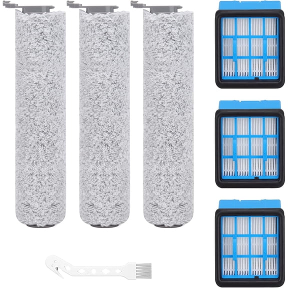 3882 Roller Brush Filter Replacement Part Compatible with Bissell CrossWave OmniForce 3882/3883 /3967F/3970F,3 Brush Rollers,3 Heap Filter,1 Cleaning Brush Accessories Kit