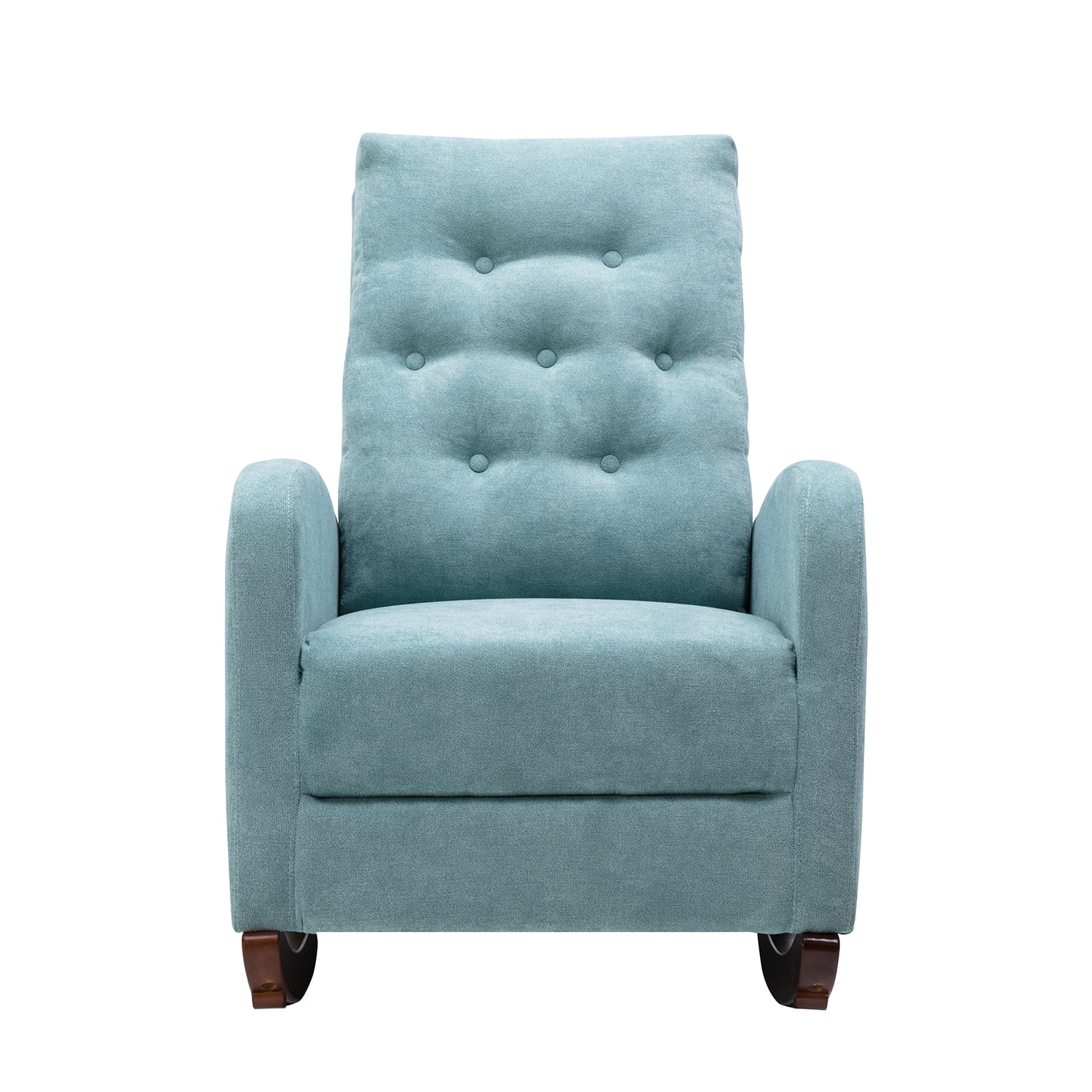 Kadyn High Back Rocking Chair, Modern High Back Armchair for Living Room, Velvet Rocking Chair with Side Pockets, Mint Green Kadyn High Back Rocking Chair, Modern High Back Armchair for Living Room, Velvet Rocking Chair with Side Pockets, Mint Green