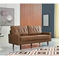 thumbnail image 3 of Uspridefurniture Acire 69.3" Faux Leather Cushion Back Sofa, Brown, 3 of 5