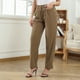 thumbnail image 4 of Pantalones plisados,Pantalones de talle alto para mujer Pantalones con bolsillo Pantalones de talle alto compactos y ligeros, 4 of 7