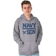 thumbnail image 4 of US Navy Son Military Anchor Logo Men Big & Tall Zip Hoodie Brisco Brands 2X, 4 of 5