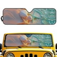 thumbnail image 5 of Uorisanigo Windshield Sun Shade Compatible with Rubicon Sahara TJ JK JKU 2 Door & 4 Door Starfish Shell Printed Sun Visor Shade, Aluminum Foil Heat UV Protection Visor Accessories, 5 of 7