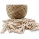 thumbnail image 1 of Mini cordel de fibra natural, cordel de madera sin pintar para manualidades, cordel biodegradable para uso doméstico para decoración de bricolaje, colgar fotos, 60 piezas, 1 of 5