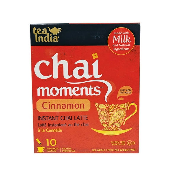 Tea India Chai Moments Cinnamon Instant Chai Tea Latte, Quantity - 22.4g/10 Count