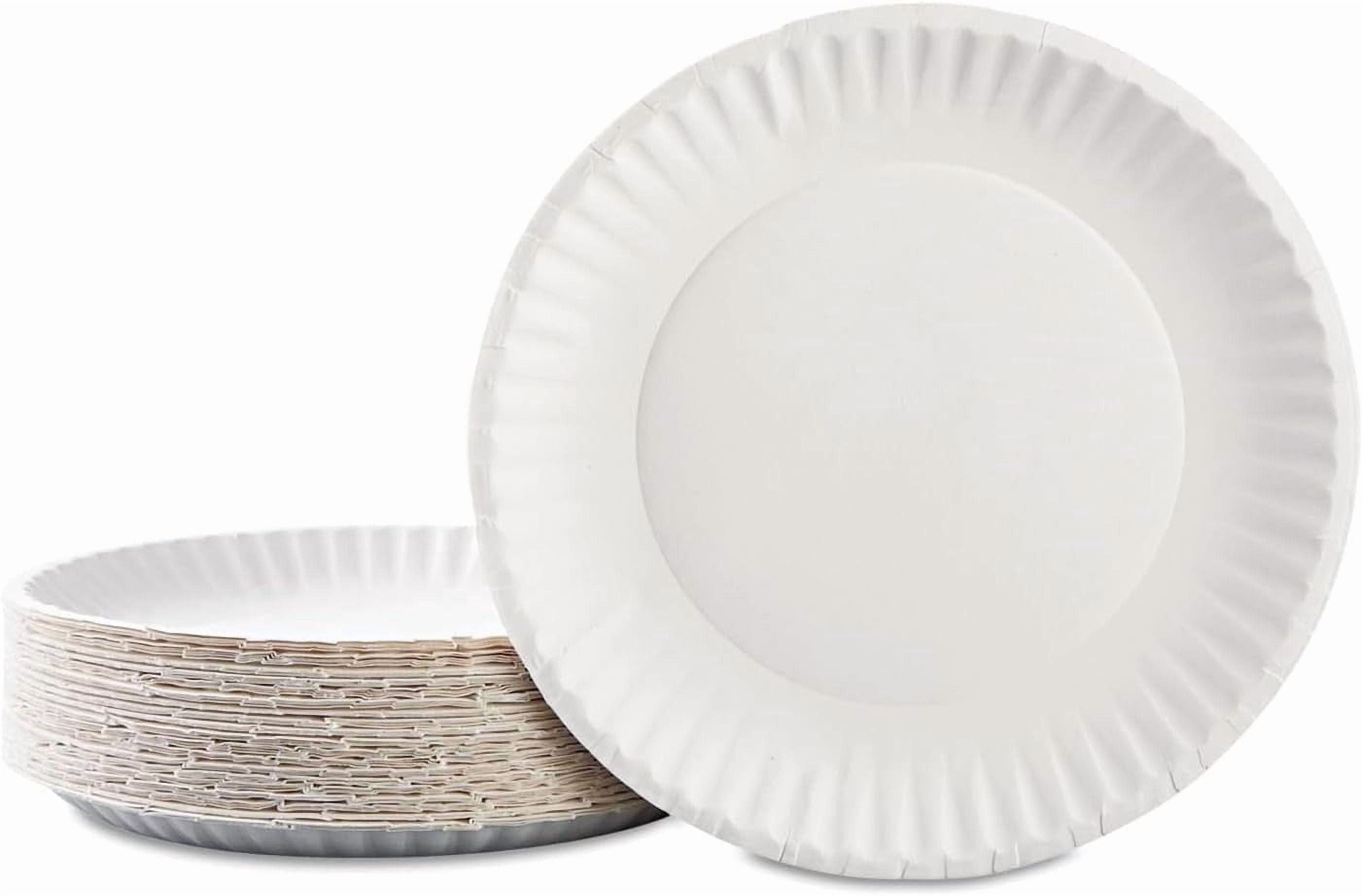 6 Inch Paper Plates 2000 Count , Uncoated White 6” Disposable Small Plate , Bulk Case Pack