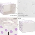 thumbnail image 5 of Sea Team Collapsible Canvas Fabric Storage Basket with Handles, Rectangle Waterproof Storage Bin, Box, Cube, Foldable Shelf Basket, Closet Organizer, 16.5 x 11.8 x 9.8 Inches, Purple Dot, 5 of 6