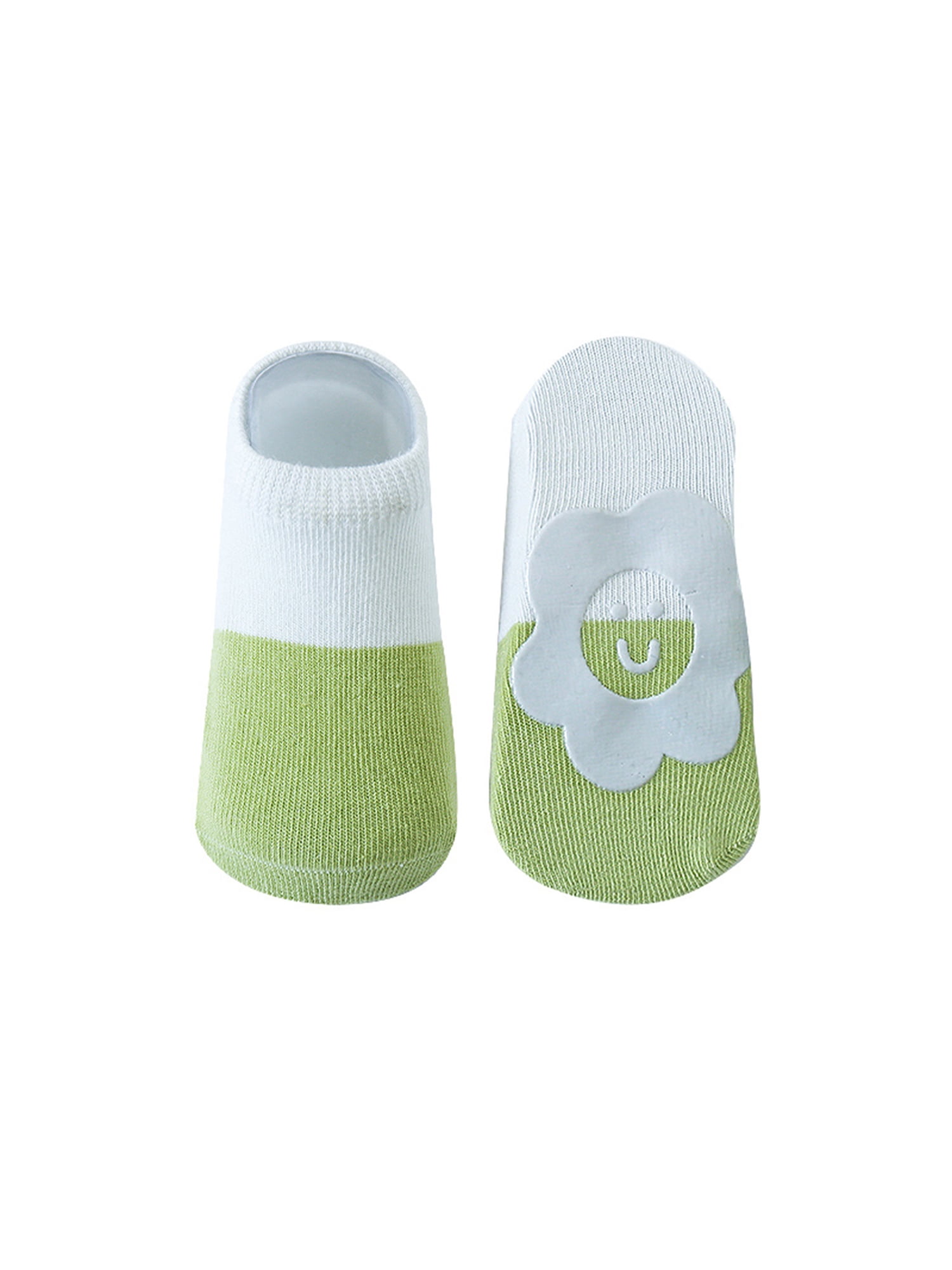 NON SKID SOCKS FOR KIDS NON SLIP 9 INCHES / 23 CM GREEN BLACK STICKY