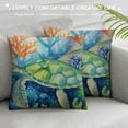 thumbnail image 3 of JEUXUS  Coastal Throw Pillow Covers Ocean Outdoor Beach Pillows Cover Summer Theme Sea Turtle Seahorse Sea Fish Sea Crab Decor Square Pillowcase for Patio Couch Sofa, 3 of 5