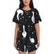 thumbnail image 1 of Balery Fashionable Goose Conjunto de Pijama para Mujer con Estampado, Dos Piezas de Manga Corta y Shorts, Ropa de Dormir Suave con Cuello Redondo y Bolsillos-3X-Large, 1 of 6