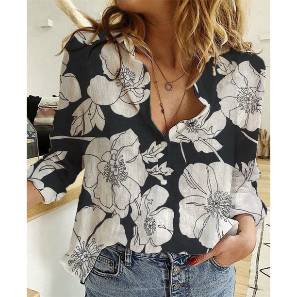 Ocio blanco amarillo camisas botón solapa algodón Lino Top señora suelta manga larga camisa de gran tamaño Blusas de mujer otoño Blusas Tan Jianjun unisex