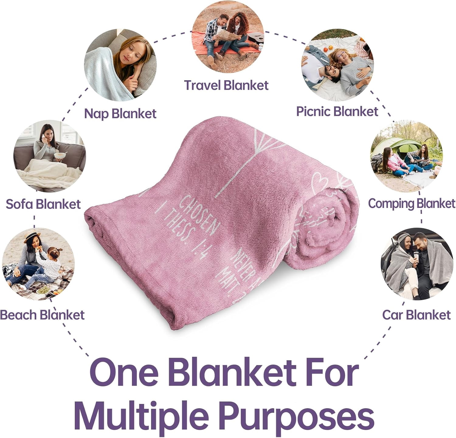 Christian Gifts for Women, Christian Blanket with Flowers, Birthday Gifts for Women, Inspirational, Religious Gifts for Sister, Friend, Daughter, Mom, Soft Throw Blankets 50'' x 60''