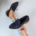 thumbnail image 2 of Women Pointed Toe Suede Slip on Loafers Mid Block Heel Comfort Dress Pumps, Versatile Casual office Slip on Shoes for Ladies Blue 8.5(41), 2 of 9