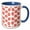 Blue/White, variant on 3drose, Flirty Hot Lips Pattern - Red Lipstick Kiss Marks Design on White - Girly Romantic and Stylish, 11oz Mug