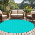 thumbnail image 5 of 5ft Round Rug, Turquoise Plaid Non-Skid Rubber Backing Large Area Rugs - Living Room Bedroom Home Office, Geometric Leaf Diamond Morocco Abstract Indoor Floor Mat Carpets Washable Rug, 5 of 9